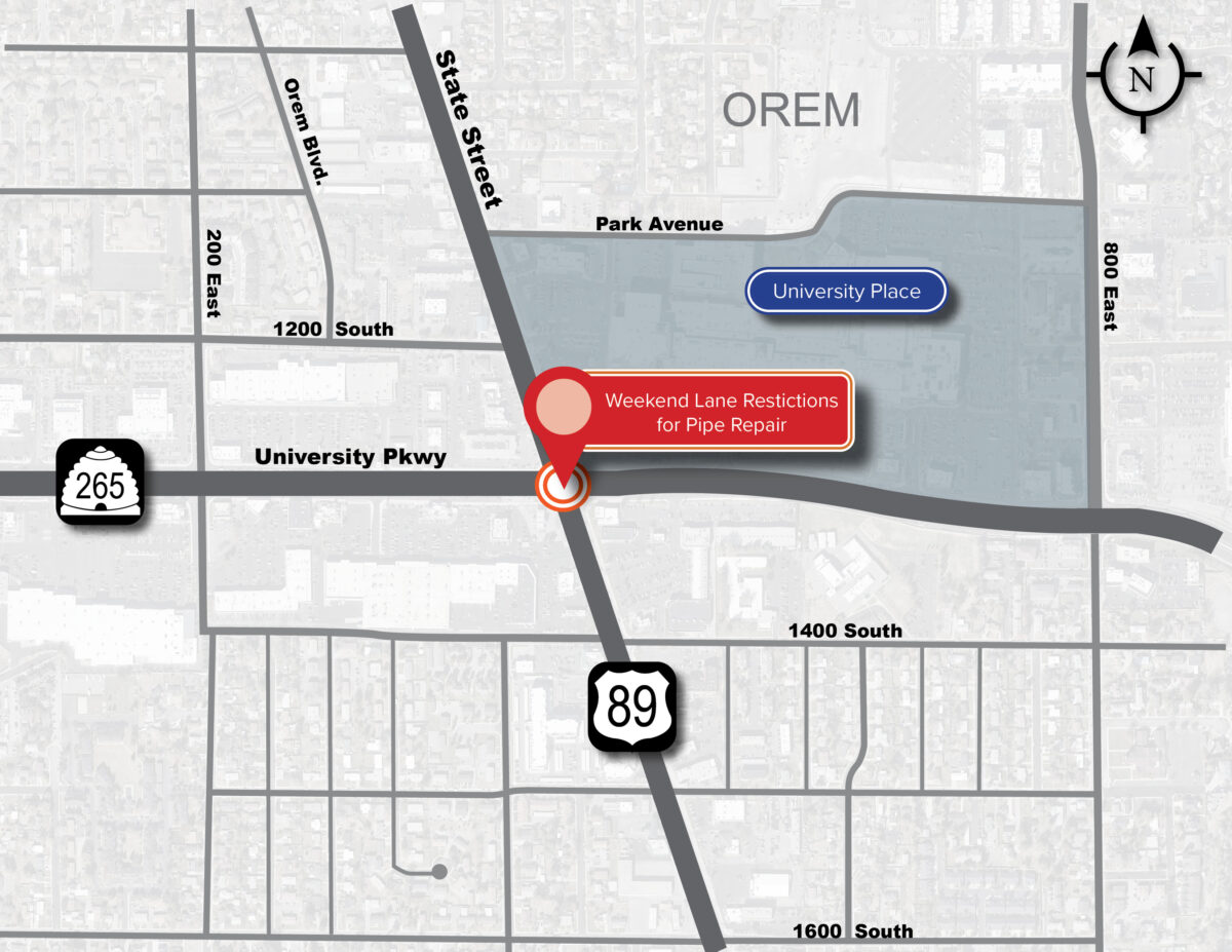 UDOT warns of weekend closure on University Parkway and State Street in